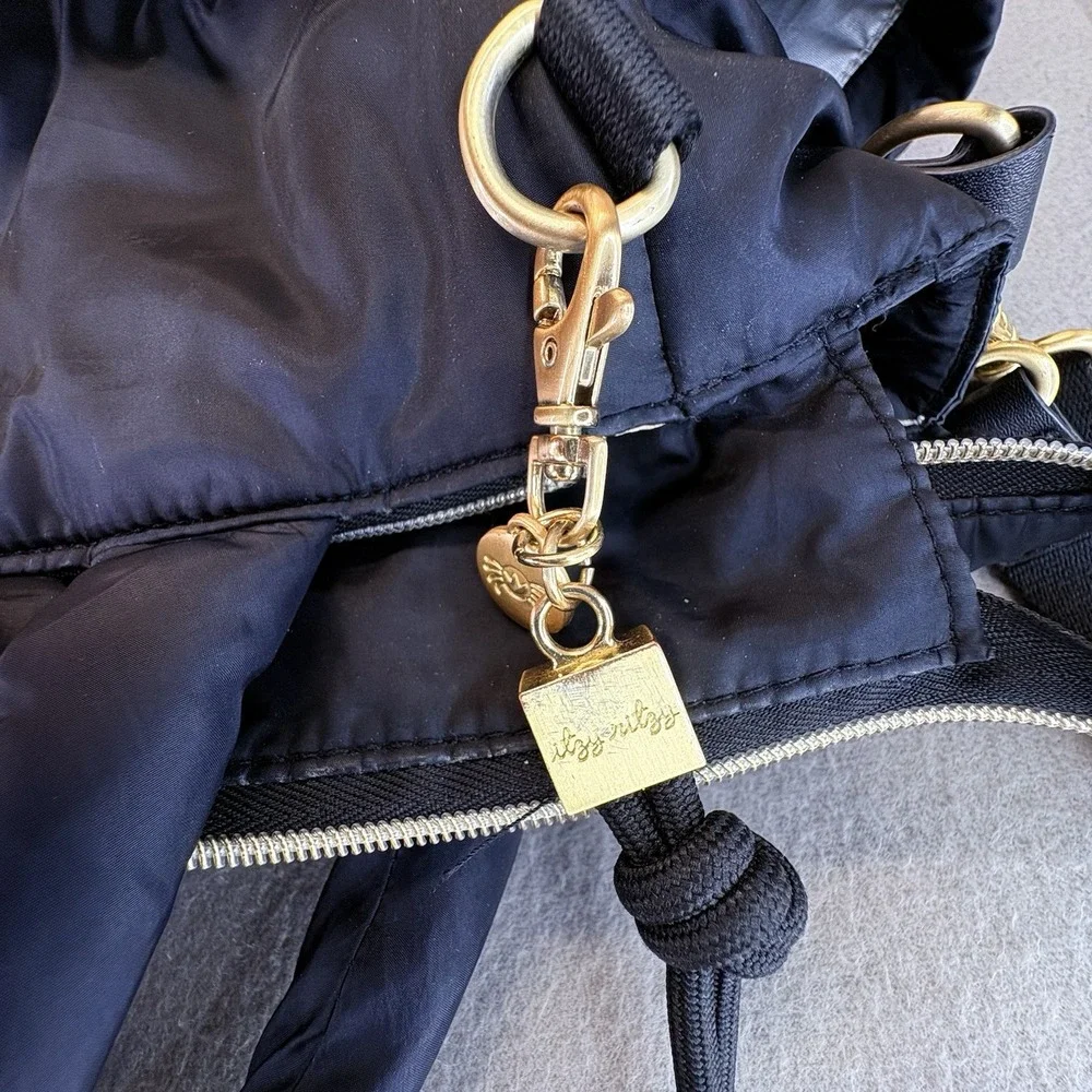 itzy ritzy dream convertible sapphire starlight diaper bag black EUC